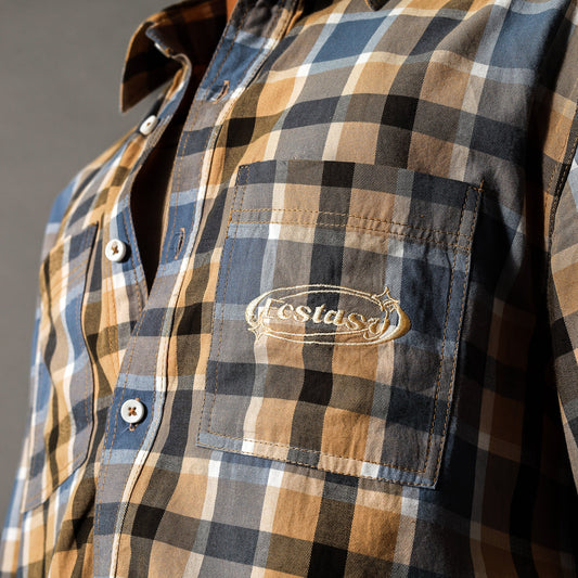 SPIRIT OF ECSTASY HIGH-LOW CHECKED SHIRT