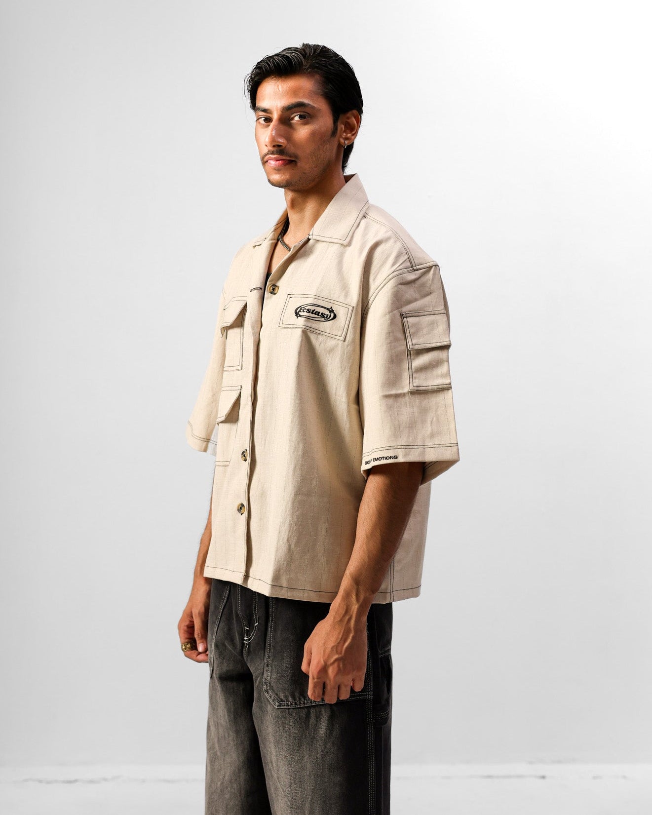 MOMENTOS LINEN BOWLING SHIRT