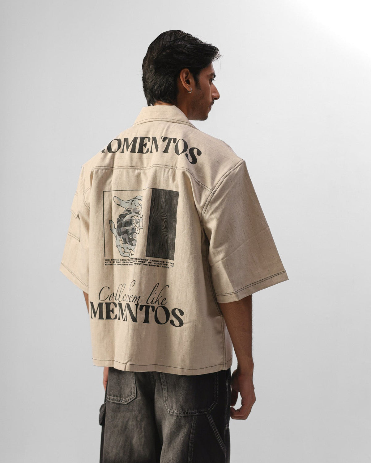 MOMENTOS CROPPED BOWLING SHIRT