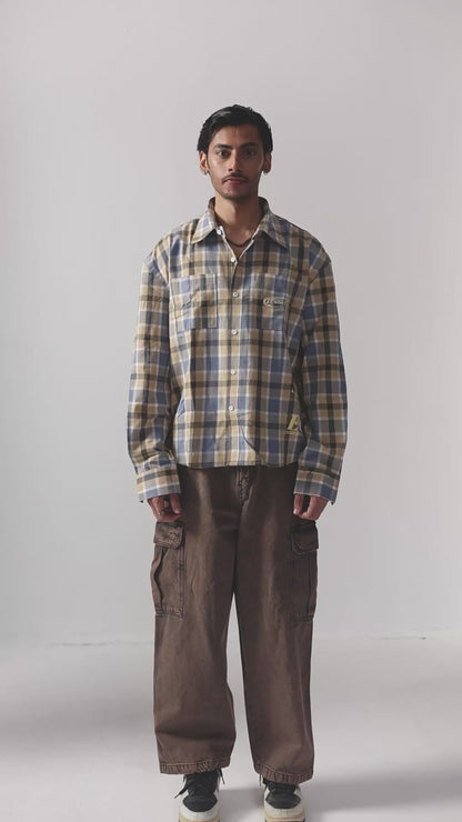SPIRIT OF ECSTASY HIGH-LOW CHECKED SHIRT