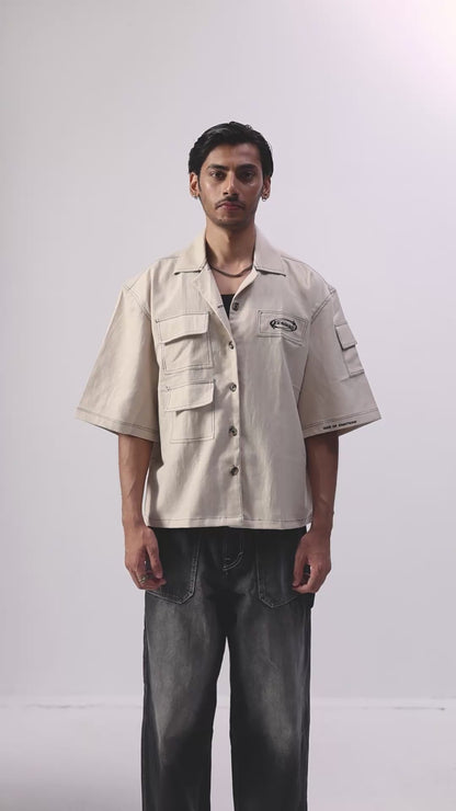 MOMENTOS LINEN BOWLING SHIRT