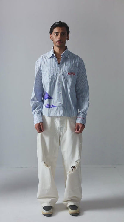 CLOUD NINE HIGH-LOW STRIPE SHIRT